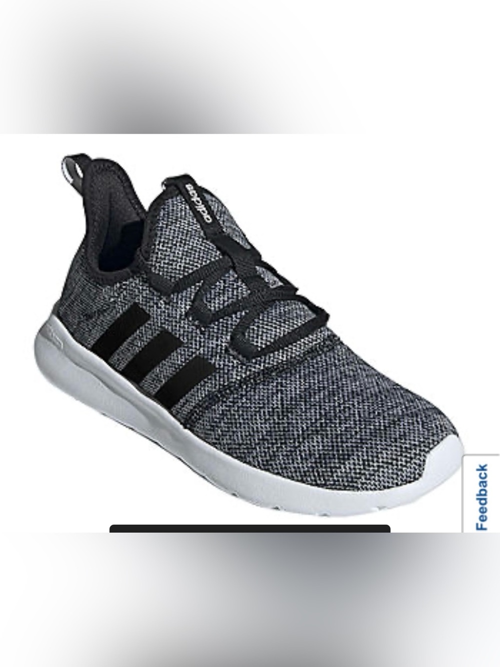adidas woman’s cloud form Grey Knit Sneakers with Black Accents